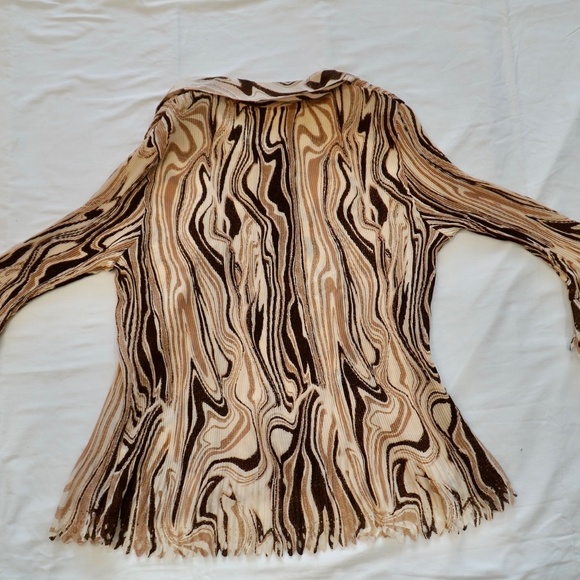 CATO Marble Brown Tan Creme Button down shirt Large - Picture 5 of 5